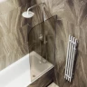 Шторка на ванну Maybah Glass MGV-136-5у 440x1400 в узком профиле Хром матовый стекло бронзовое матовое