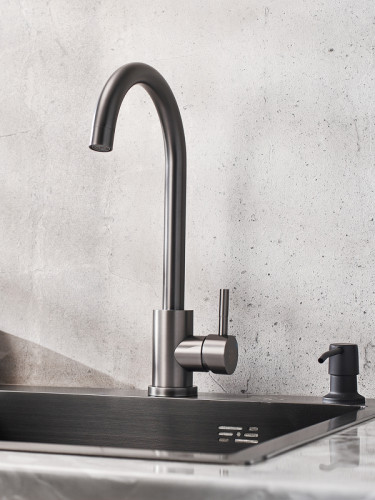 Смеситель для кухни Ростовская Мануфактура Сантехники SUS124PVD-017F Графит