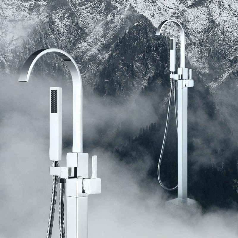 Смеситель для ванны Swedbe Spira 4003 Хром латунь на пол