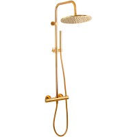 Душевая система Remer Elegance EQ32X7MMM30DO с термостатом Золото глянцевое латунь на стену