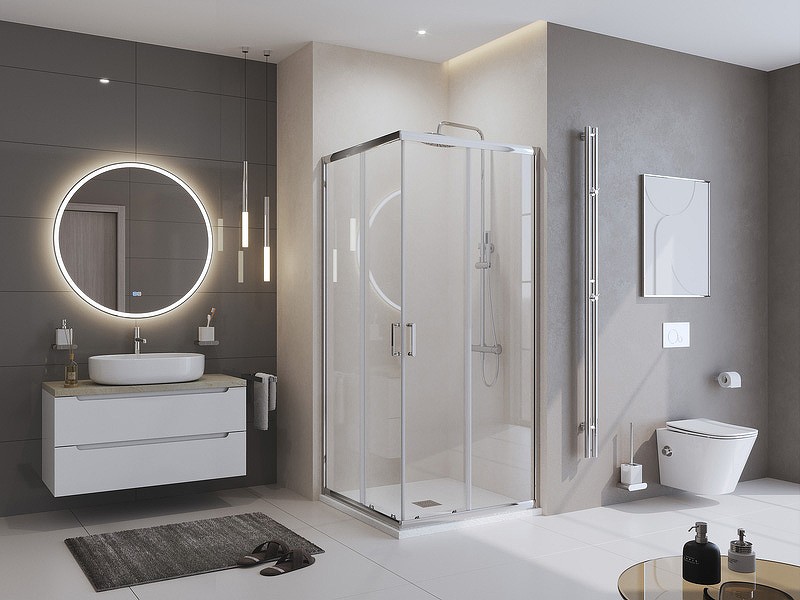 Душевой поддон из искусственного камня BelBagno Uno 90x90 TRAY-MR-UNO-A-90-35-W-CR Белый