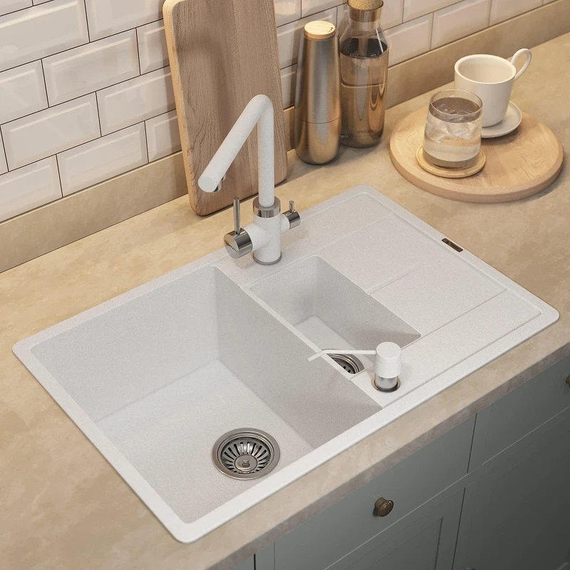 Кухонная мойка Uperwood Quartz Premium UPD-05-01 78 3910202116 цвет Белый матовый