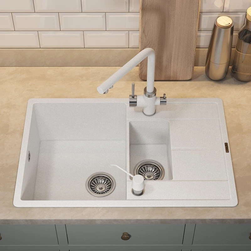 Кухонная мойка Uperwood Quartz Premium UPD-05-01 78 3910202116 цвет Белый матовый