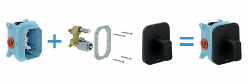 Смеситель для душа Ravak 10° Free black-TD F 066.20 X070159 Черный матовый латунь встраиваемый