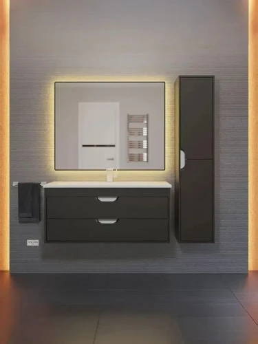Тумба с раковиной Uperwood Modul 100 393020553 подвесная цвет Черный матовый