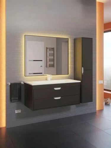 Тумба с раковиной Uperwood Modul 100 393020553 подвесная цвет Черный матовый