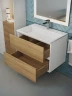 Тумба с раковиной Uperwood Barsa 70 293020546 подвесная цвет Белый матовый Дуб сонома