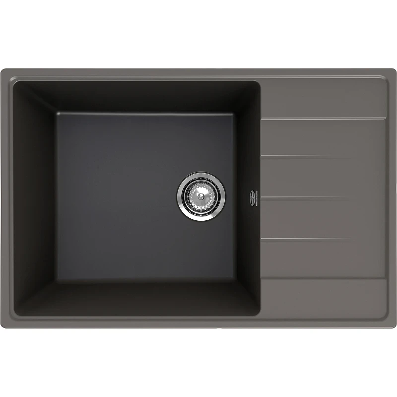 Кухонная мойка Ulgran Quartz Prima 760-09 Асфальт искусственный камень (литьевой мрамор) встраиваемый