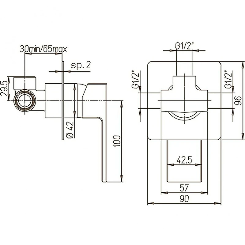 Смеситель для душа Paini Grazia 21CR690 Хром
