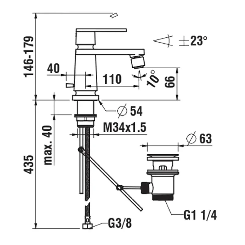 Смеситель для биде Laufen New Classic HF900510100000 цвет Хром