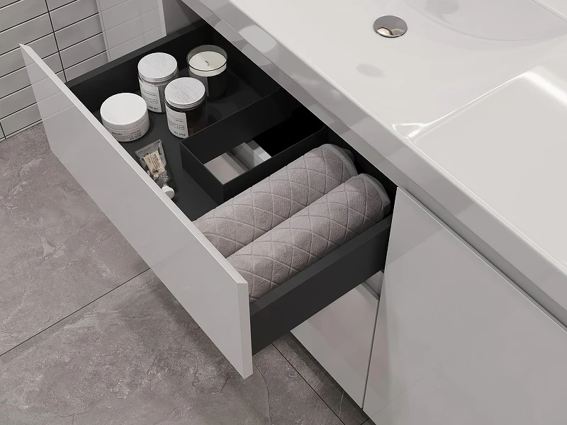 Тумба под раковину Aquanet Nova Lite 2.0 100 L 346341 цвет Белый глянец