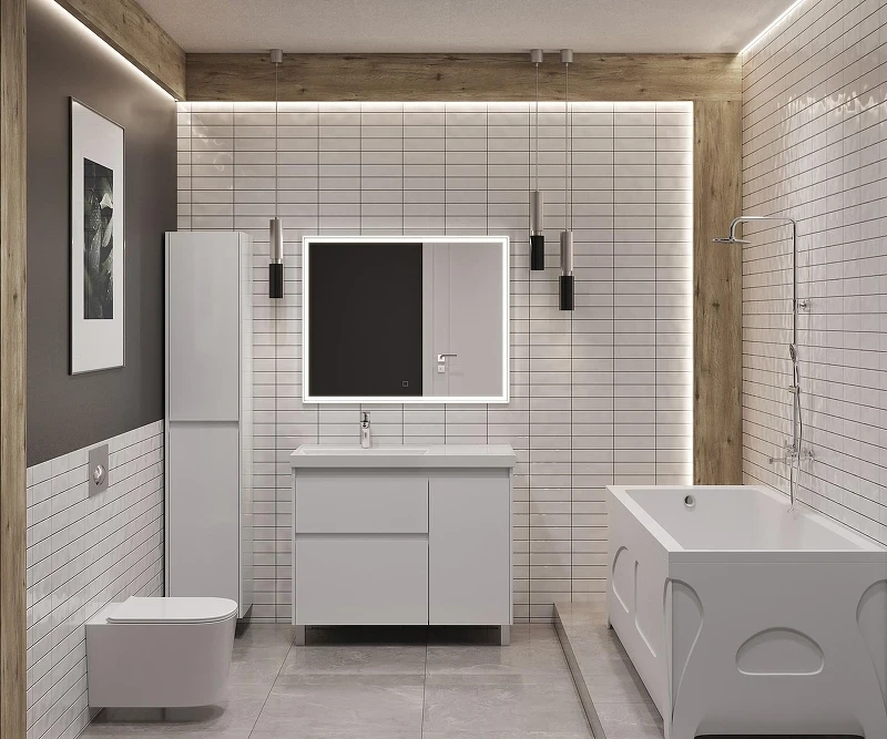 Тумба под раковину Aquanet Nova Lite 2.0 100 L 346341 цвет Белый глянец