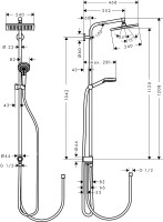 Душевая система Hansgrohe Crometta Showerpipe Reno EcoSmart 27289000 Хром латунь на стену