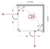 Душевой уголок BelBagno Kraft 120х90 KRAFT-AH-22-120/90-C-Cr-R профиль Хром стекло прозрачное
