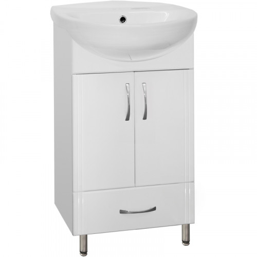 Тумба под раковину Style Line Эко Стандарт 9 1 Б Канны 50 Белый глянец МДФ / ЛДСП