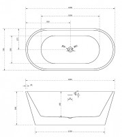 Акриловая ванна Abber 160х75 AB9320-1.6 без гидромассажа