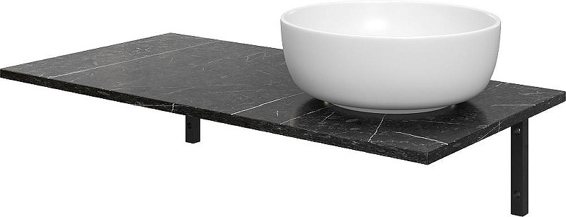 Комплект мебели для ванной DIWO Элиста 100 подвесной цвет Черный муар Черный мрамор