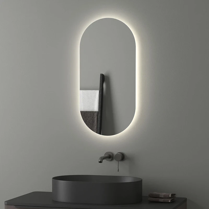 Зеркало Evoform Ledshine 80x40 BY 2586 с подсветкой 16.5 W - без выключателя - нейтральный белый свет стекло