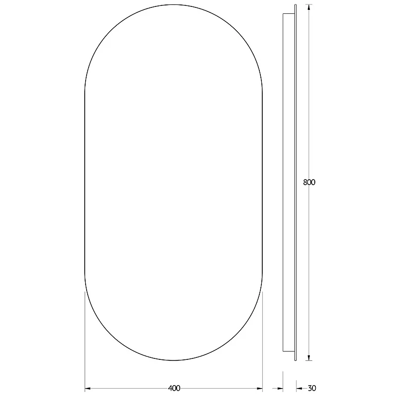 Зеркало Evoform Ledshine 80x40 BY 2586 с подсветкой 16.5 W - без выключателя - нейтральный белый свет стекло