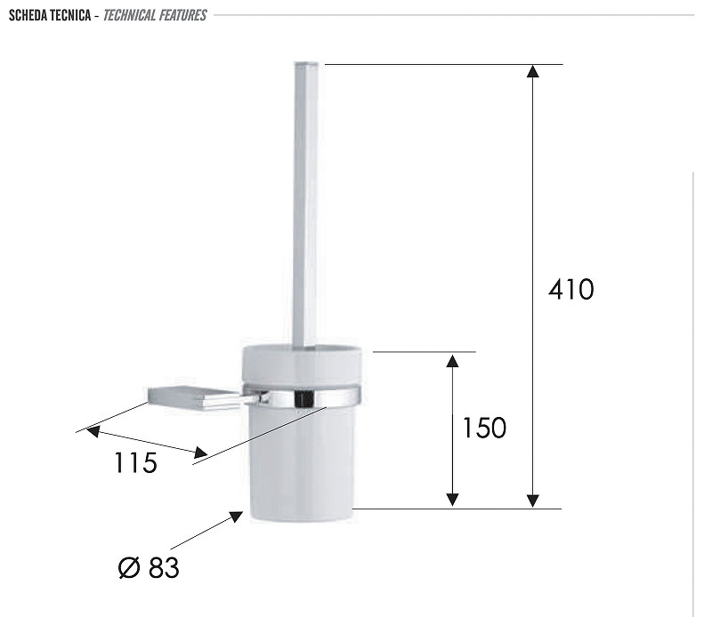 Ершик для унитаза Remer Flat FT66CR цвет Хром