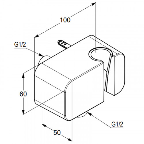 Шланговое подключение Kludi A-Qa 6556005-00 Хром латунь на стену