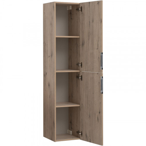 Шкаф пенал Aquanet Алвита New 35 R 277561 подвесной Дуб веллингтон белый МДФ / ЛДСП