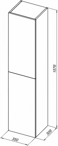 Шкаф пенал Aquanet Алвита New 35 R 277561 подвесной Дуб веллингтон белый МДФ / ЛДСП
