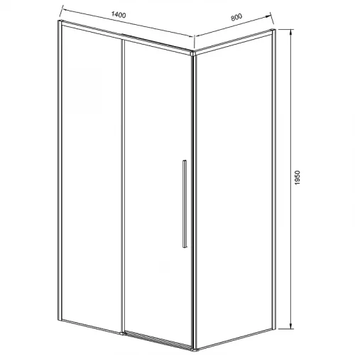 Душевой уголок Vincea Slim-N 140x80 VSR-4SN8014CGB профиль Черный стекло тонированное