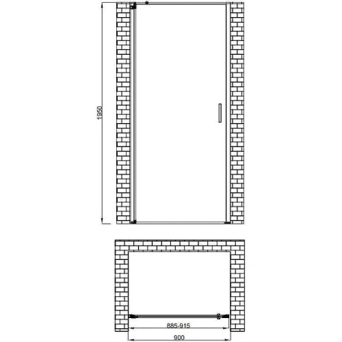 Душевая дверь Berges Legos LS-1 90 062021 профиль Хром стекло прозрачное