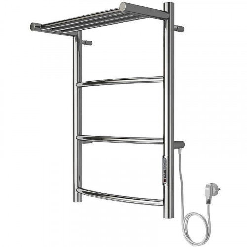 Электрический полотенцесушитель Azario Verona 400x600 П6 AZ04846P с полкой, диммер справа Хром
