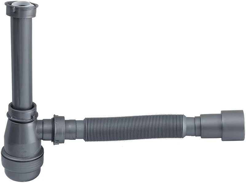 Сифон для раковины Aquanet 332449 цвет Серый