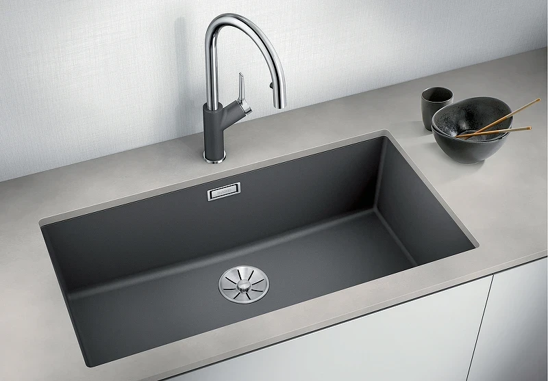 Кухонная мойка Blanco Subline 800-U 523141 Антрацит искусственный камень (литьевой мрамор) встраиваемый