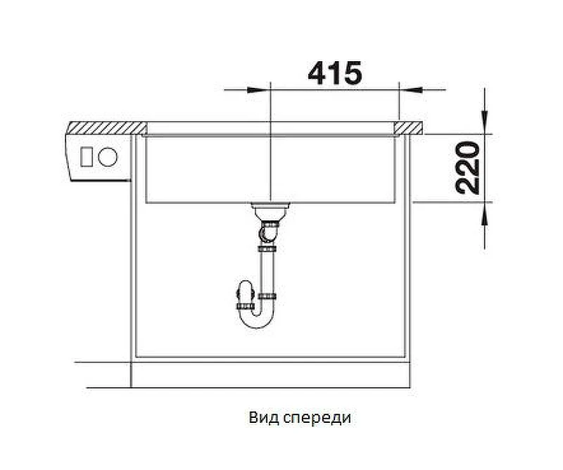 Кухонная мойка Blanco Subline 800-U 523141 Антрацит искусственный камень (литьевой мрамор) встраиваемый