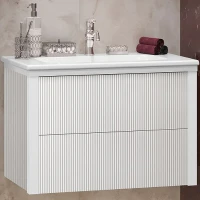Тумба под раковину Opadiris Рубинно 80 00-00007341 подвесная Белая глянцевая МДФ / ЛДСП, массив дерева