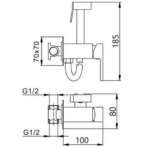 Гигиенический душ со смесителем Maretti Umbria UM30RV68 Хром