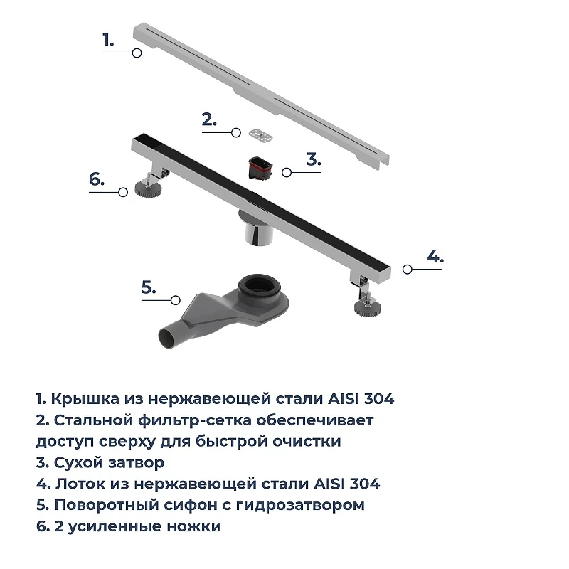 Душевой лоток RGW SDR-52S-80 76215280-13 с решеткой цвет Сатин