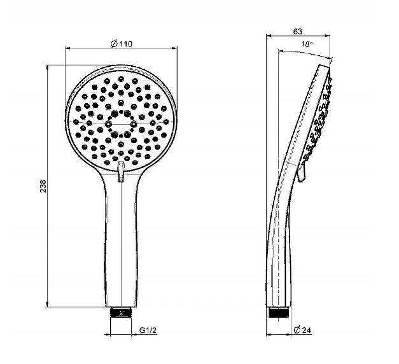 Ручной душ Fima Carlo Frattini Handshowers F2446CR цвет Хром