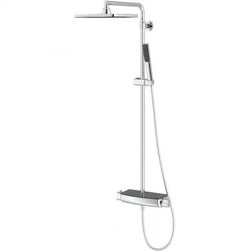 Душевая система Teska Mira DK2921C с термостатом Хром Черное стекло
