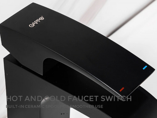 Смеситель для раковины Gappo G07-6 G1007-6 Черный матовый латунь