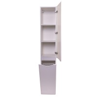 Шкаф пенал Style Line Бергамо 30 R СС-00002329 с бельевой корзиной Белый антискрейтч МДФ / ЛДСП
