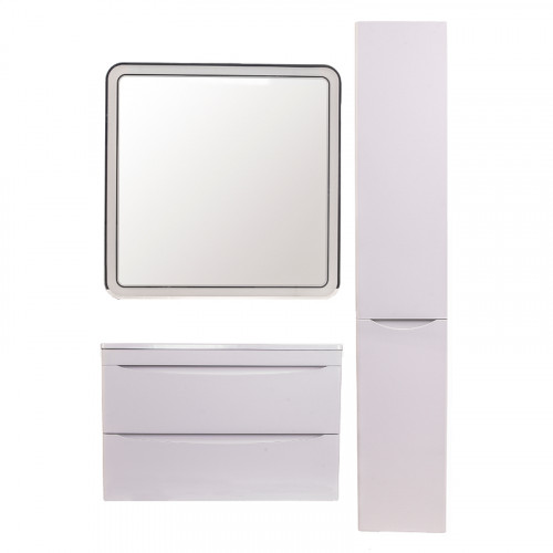 Шкаф пенал Style Line Бергамо 30 R СС-00002329 с бельевой корзиной Белый антискрейтч МДФ / ЛДСП