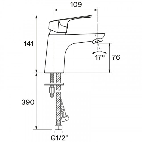 Смеситель для раковины Santek Форт WH5A02004C001 Хром