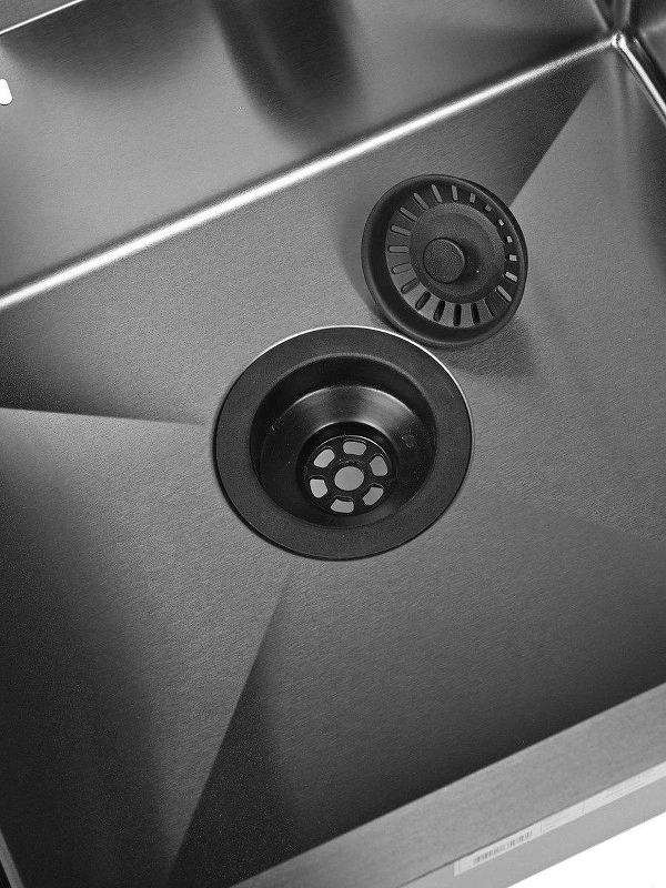 Кухонная мойка Wisent 50 WS35050B/WGER019B/W405B/W302644B/W4998-3-U со смесителем цвет Графит