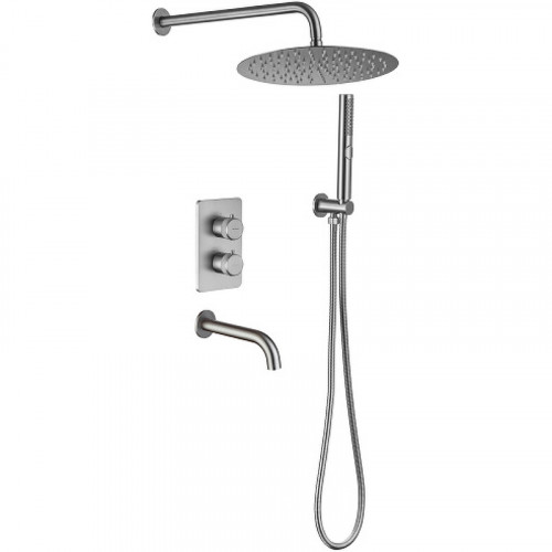 Душевая система Allen Brau Priority 5.31014-BN с термостатом Никель брашированный латунь встраиваемый