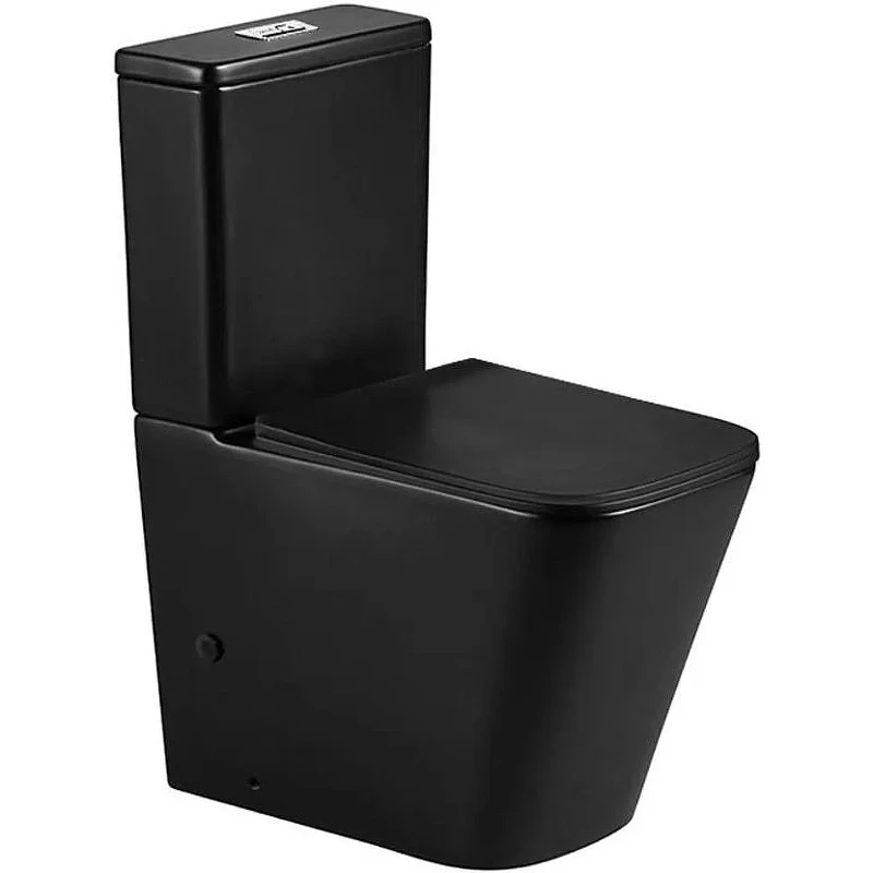 Унитаз компакт WeltWasser Gelbach 011 ST MT-BL 10000012779 Черный матовый с бачком и сиденьем Микролифт фаянс напольный