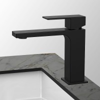 Смеситель для раковины Vincea Cube VBF-1C01MB Черный матовый латунь