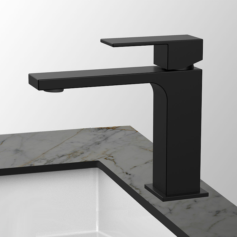 Смеситель для раковины Vincea Cube VBF-1C01MB Черный матовый латунь