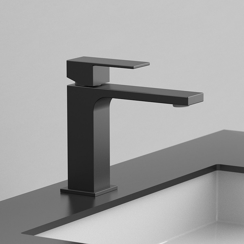 Смеситель для раковины Vincea Cube VBF-1C01MB Черный матовый латунь