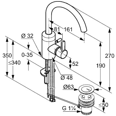 Смеситель для раковины Kludi Zenta 382550575 Хром латунь
