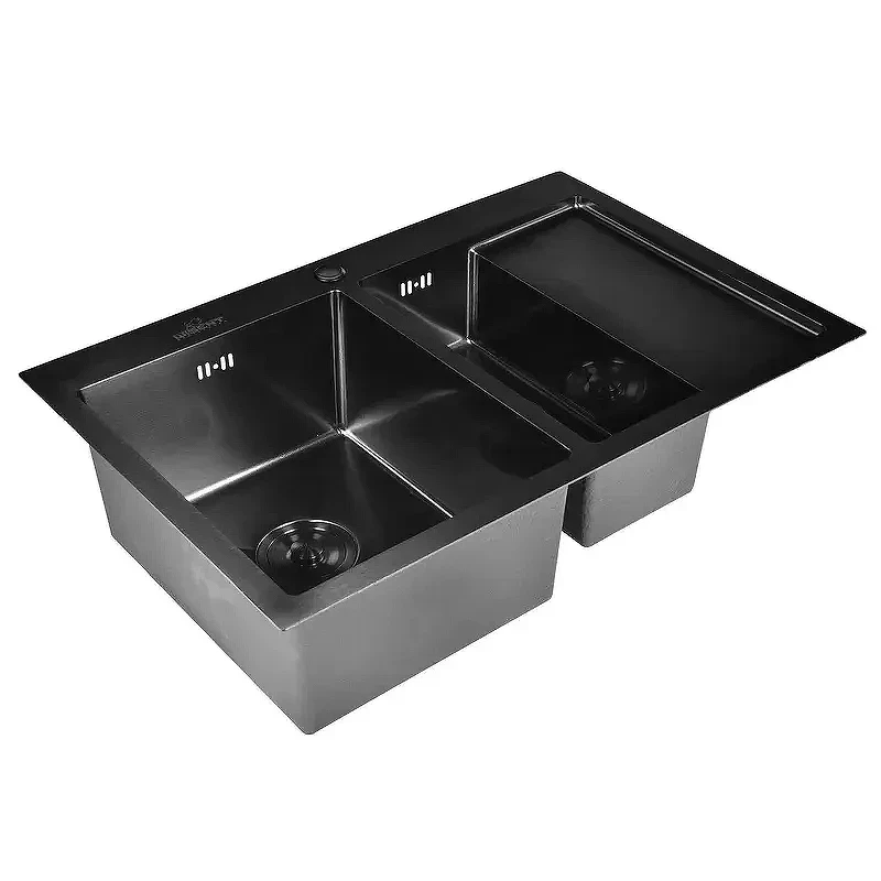 Кухонная мойка Wisent 78 WS37851B-SL/WS-02-2B/W302644B цвет Графит
